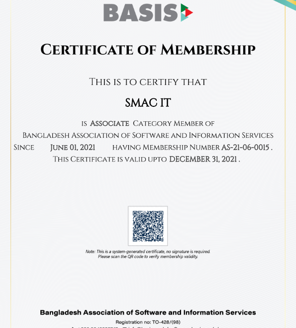 Membership Certificate BASIS